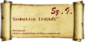Szubotics Ildikó névjegykártya